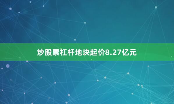 炒股票杠杆地块起价8.27亿元